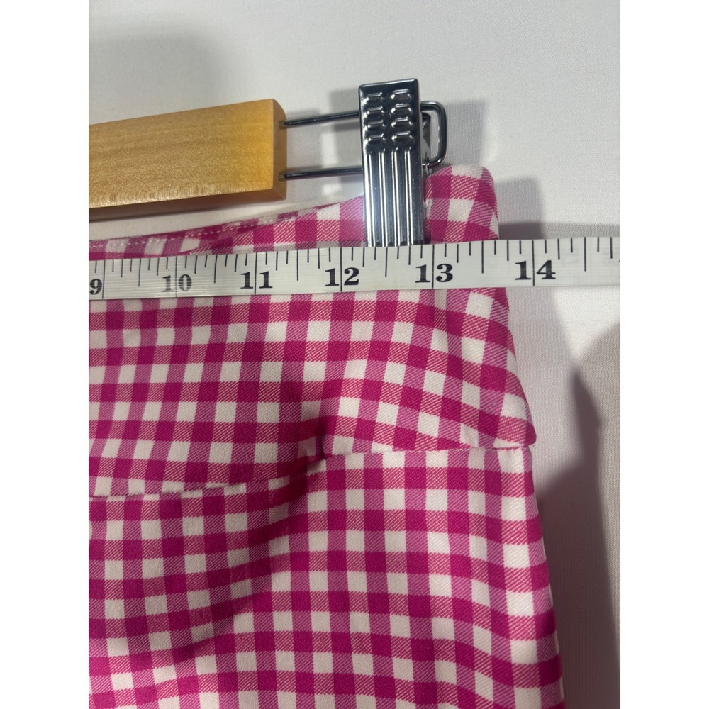 Preppy Gingham Elliott Lauren Ankle Pants Women 4 Pink - Picture 6 of 7